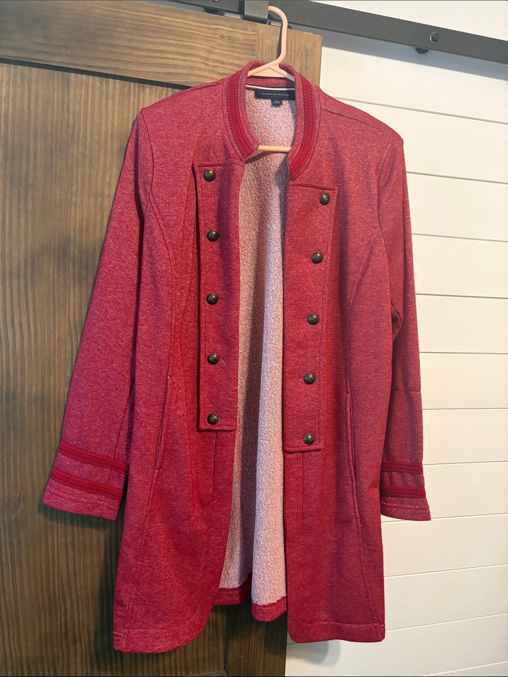 Tommy Hilfiger Red Military-Style Blazer Jacket XL